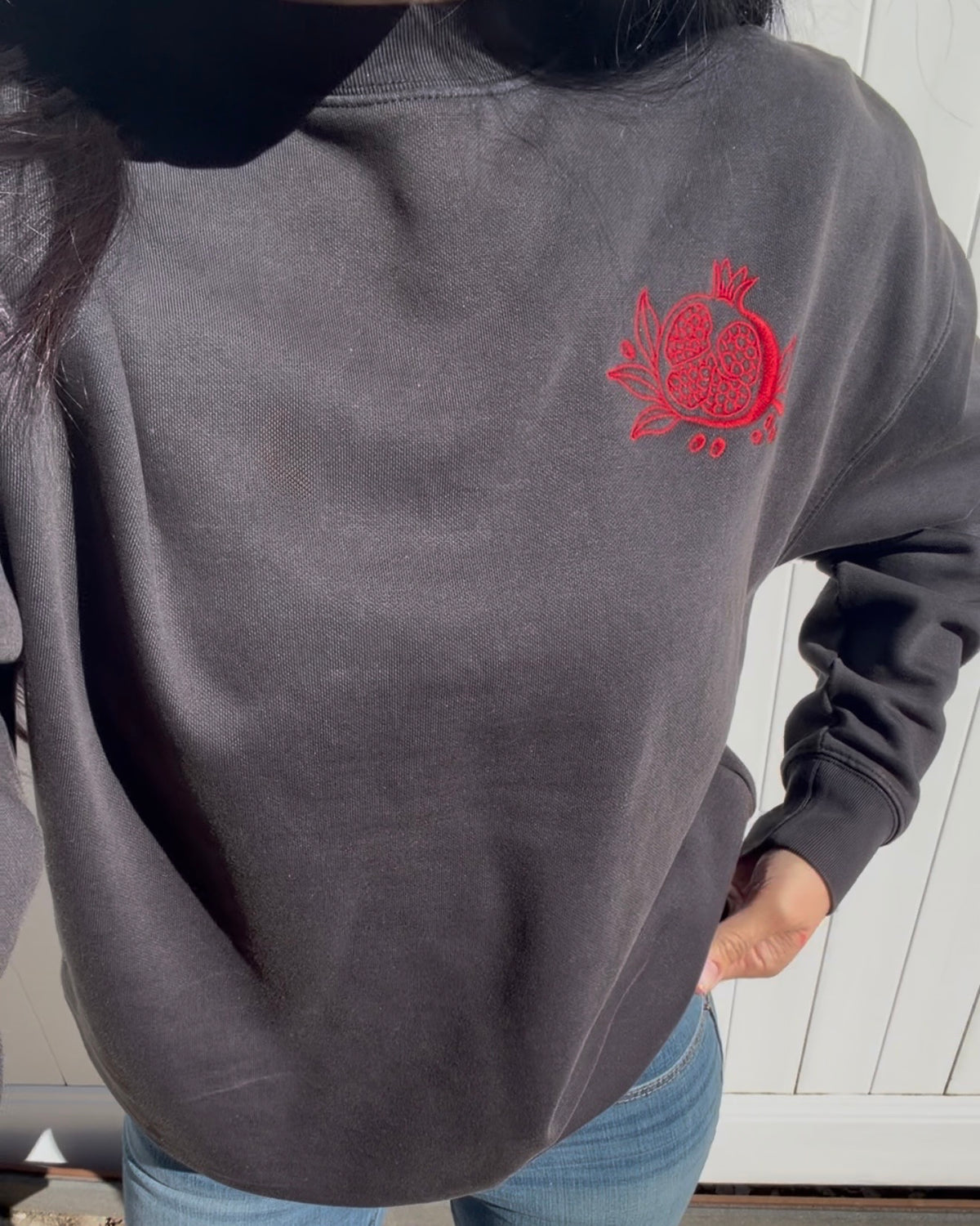 Pomegranate Embroidered Sweatshirt