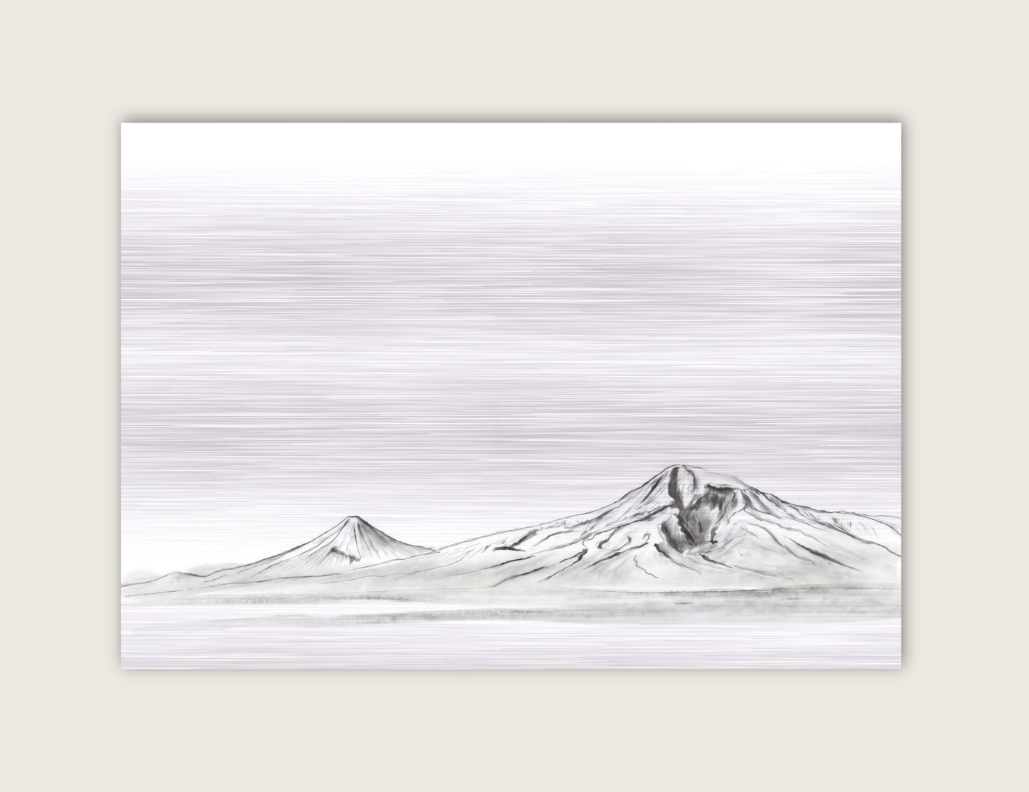 Silver Field - Mount Ararat on Brushed Aluminum