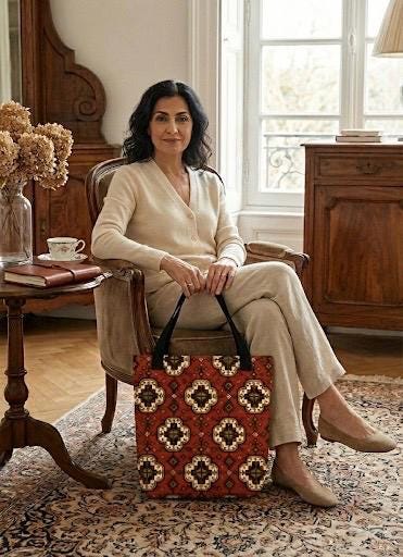 Rug Medallion Canvas Tote