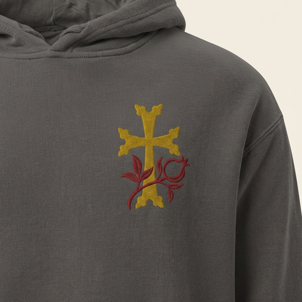 Khachkar Pomegranate Pigment Dyed Hoodie