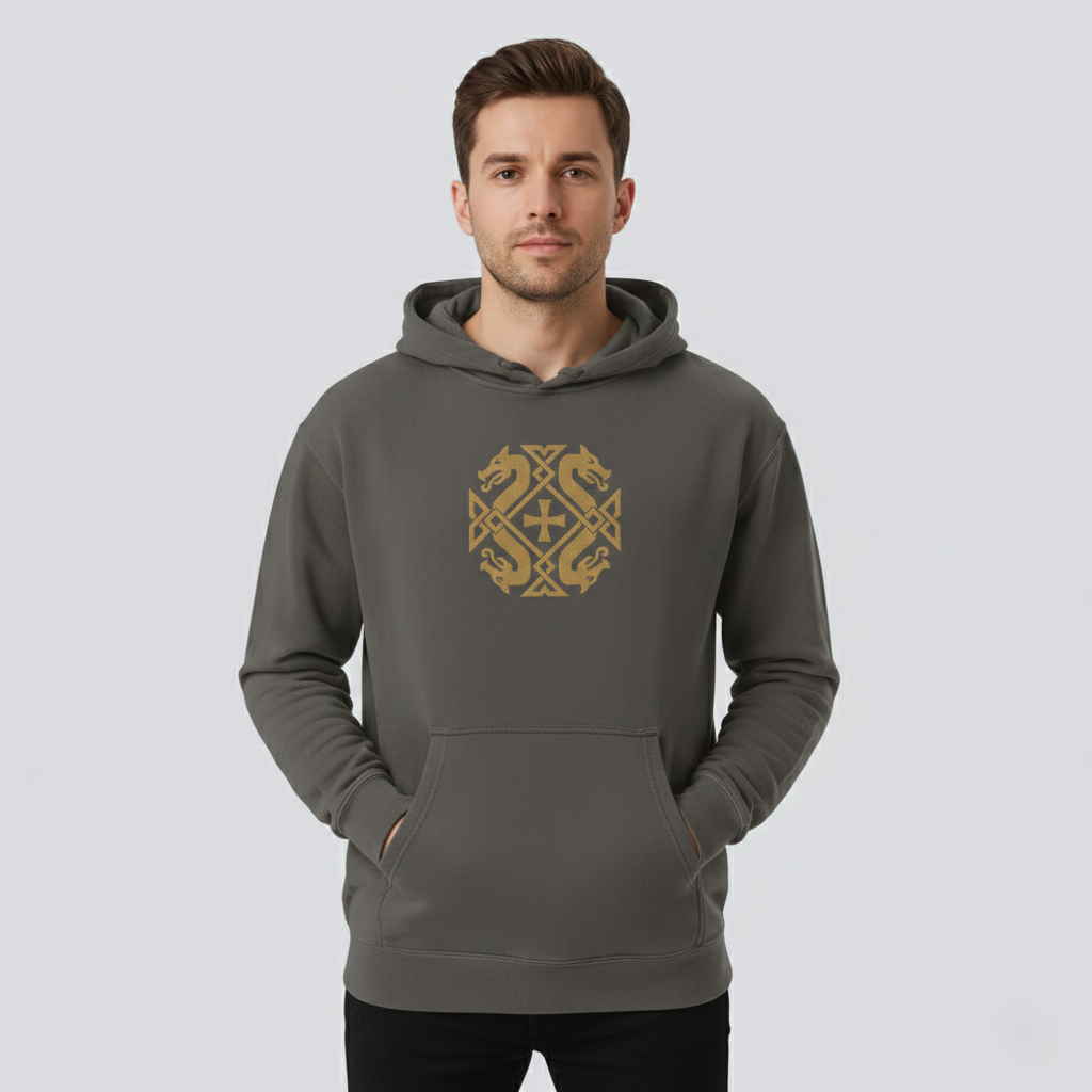 Vishap Hoodie – Armenian Dragon Emblem
