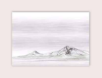 Silver Field - Mount Ararat on Brushed Aluminum
