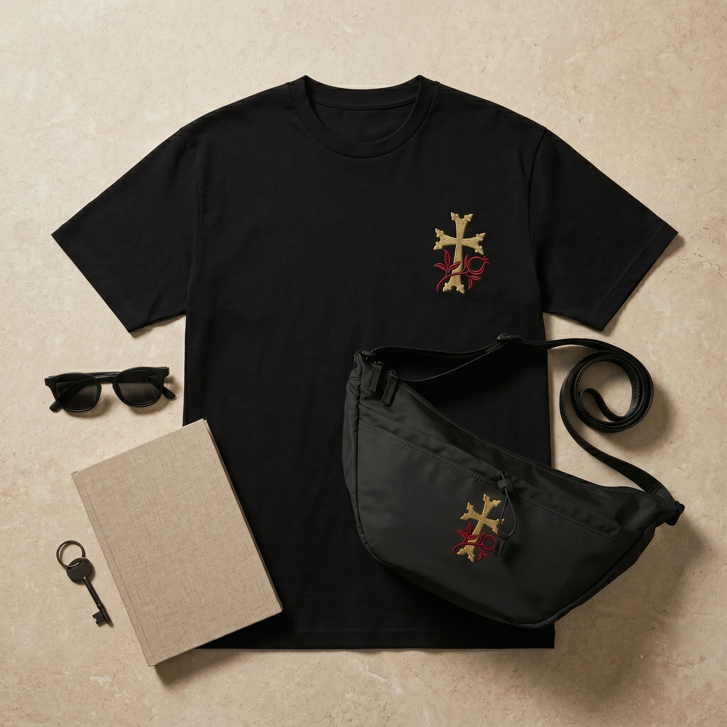 Khachkar Pomegranate Tee and Crossbody Set