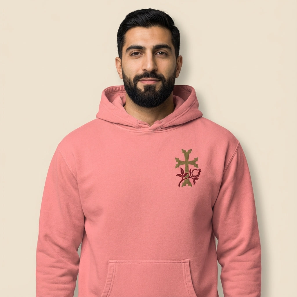 Khachkar Pomegranate Pigment Dyed Hoodie