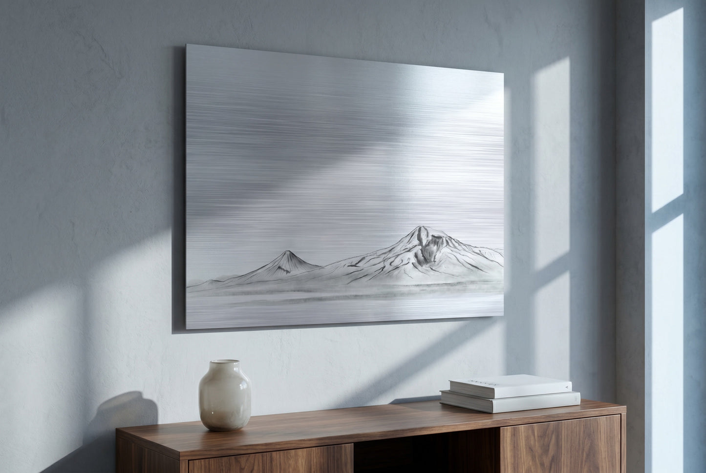 Champ d'Argent - Mont Ararat sur Aluminium Brossé