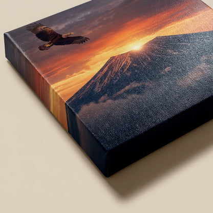 Eagle Over Mountain Canvas Art