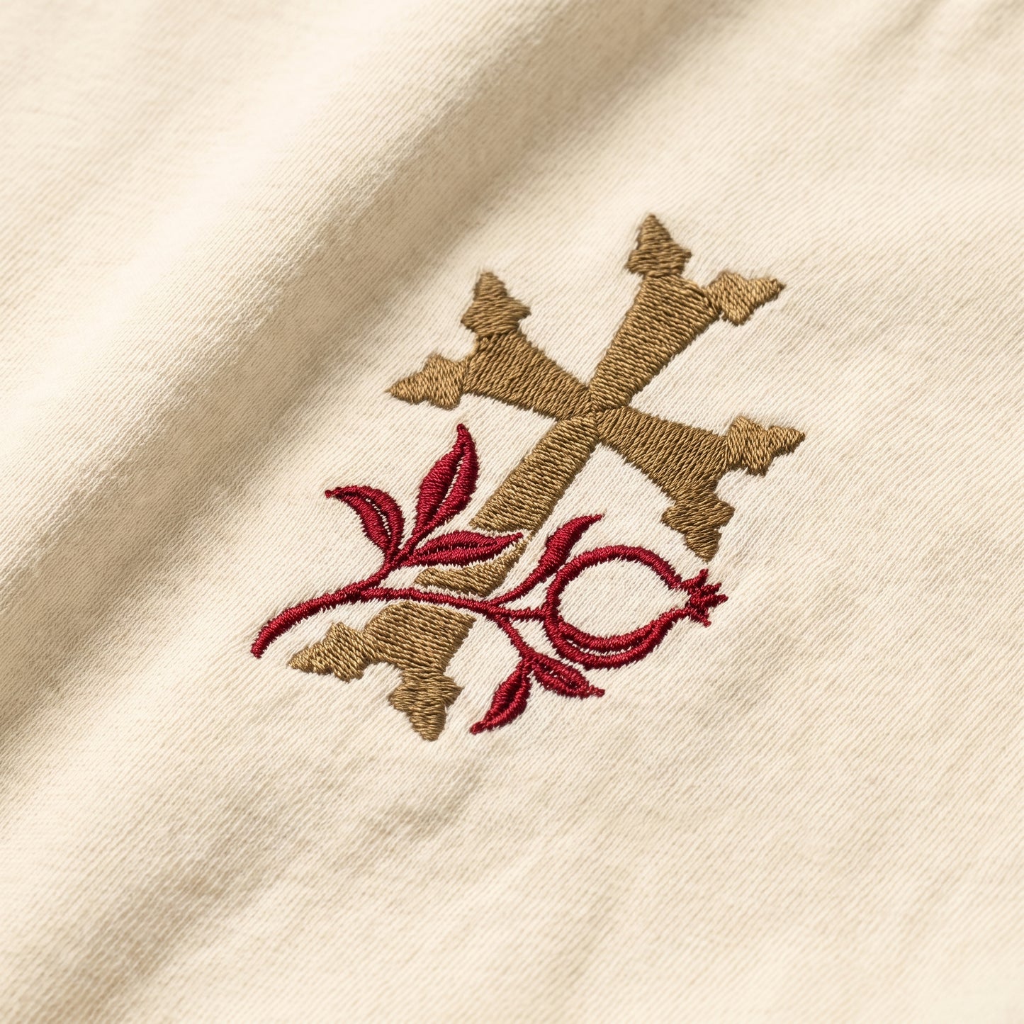 Khachkar Pomegranate Garment-dyed Tee — Detail (AI generated)
