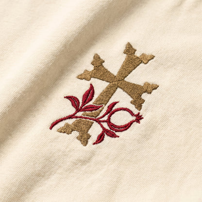 Khachkar Pomegranate Garment-dyed Tee — Detail (AI generated)
