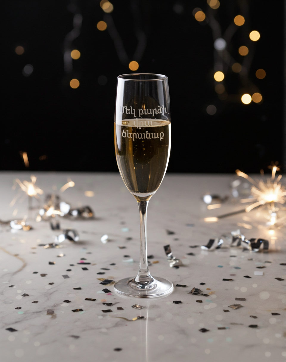 Engraved Champagne Flute